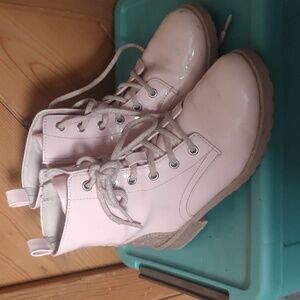 Self esteem pink boots with glitter accents